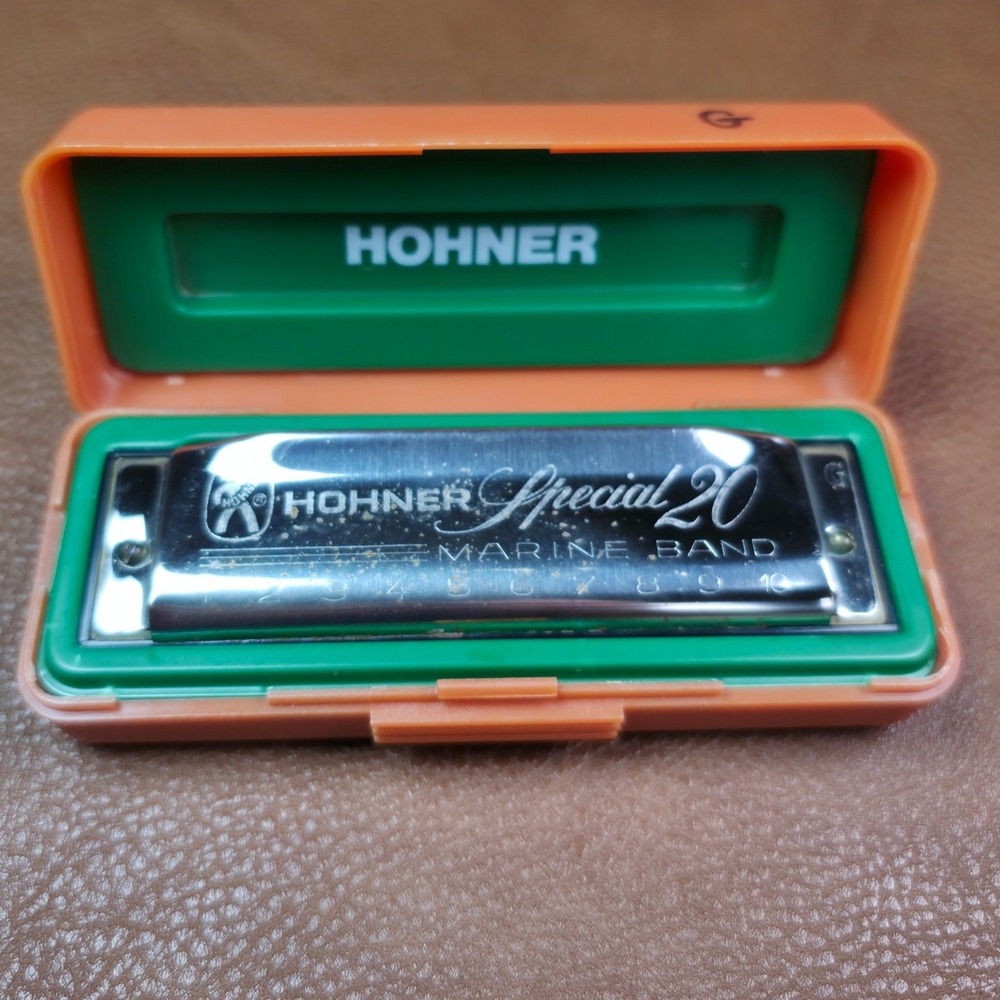 Vintage Hohner Special 20 Marine Band Harmonica Key of G Made in Germany w/ Case